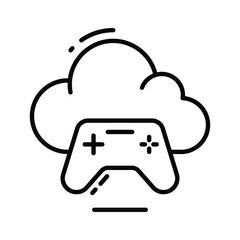 Check out our latest line style icon of gaming cloud