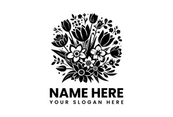 Floral Bouquet Vector Graphic. Modern Flower Design