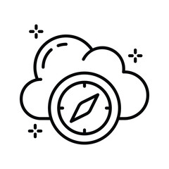 Ready to use line style icon of cloud compass