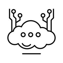 Here is a latest outline style icon cloud message