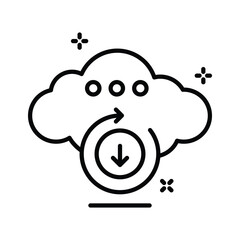 Ready to use outline icon showing data downloading concept