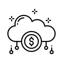 Visually appealing outline icon depicting cloud earning