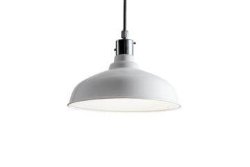 Elegant white pendant light illuminating space with soft, ambient glow in a minimalist setting
