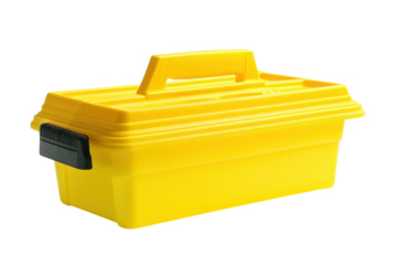 Bright yellow storage box perfect for organizing tools and supplies at home or in the garage