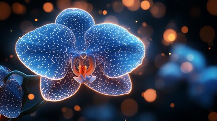 Fantasy blue orchid with electric petals high resolution picture