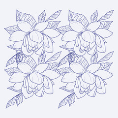 hand drawn outline flowers illustration. Line Drawing flower. hand drawn sketch of flowers illustration. 