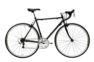 Obraz premium A sleek black bicycle poised for adventure on a bright sunny day in an urban setting