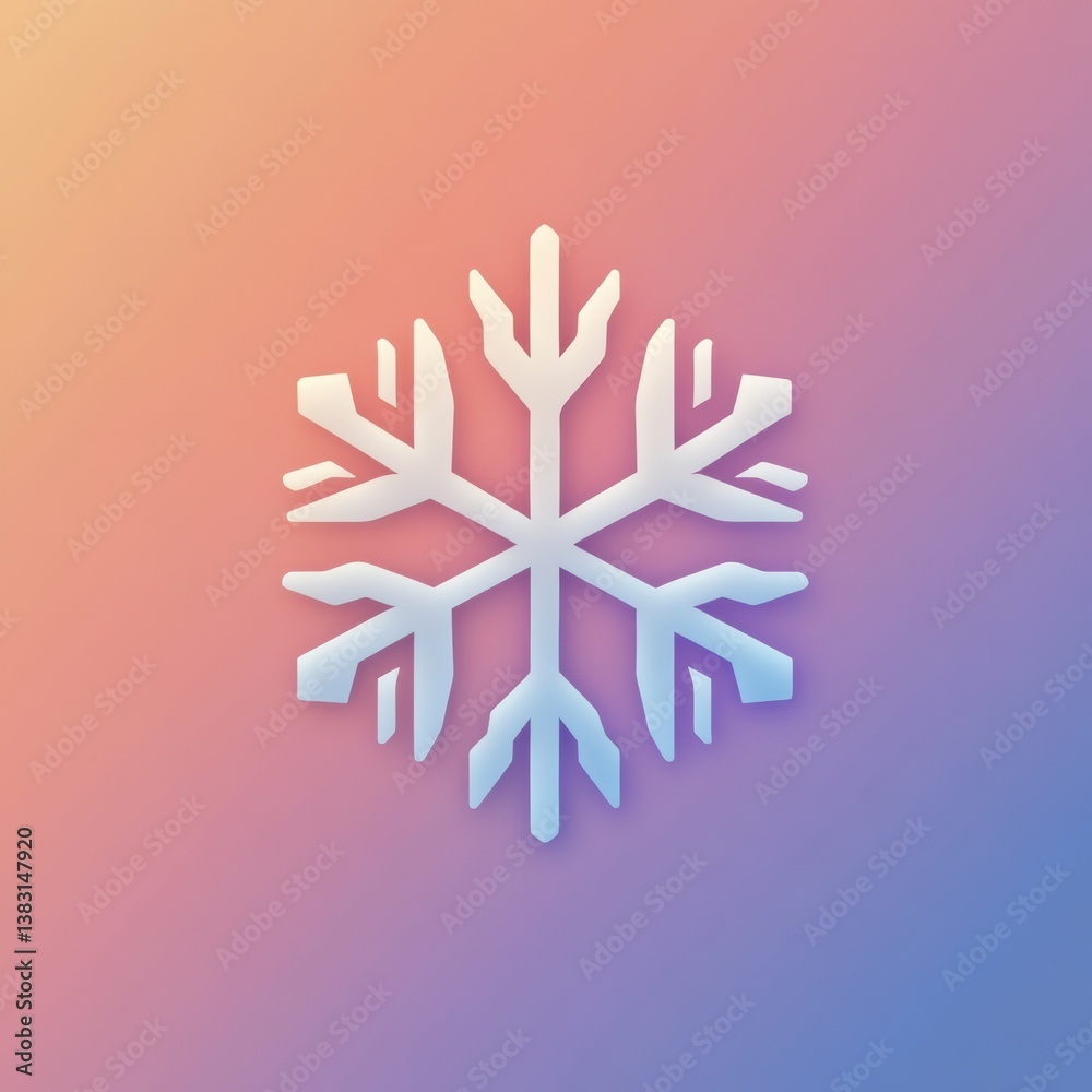 Aufkleber Geometric minimalistic snowflake logo centered on a gradient winter background showcasing a modern festive design