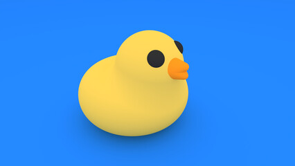 a duck on blue background