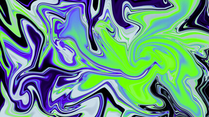 Neon Purple Lime Green Swirl Abstract Fluid Marble Flow Background – Vibrant Liquid Modern Art