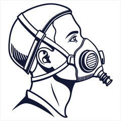 silhouette oxygenmask icon on white background