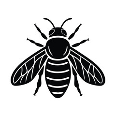 Bee silhouette isolated on a white background