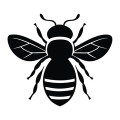 Bee silhouette isolated on a white background