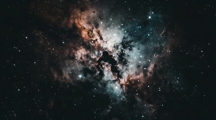 Fototapeta premium An artistic representation of interstellar space and a celestial figure