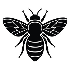 Bee silhouette isolated on a white background