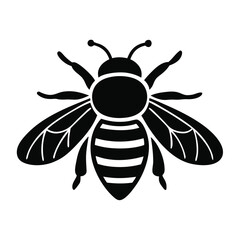 Bee silhouette isolated on a white background