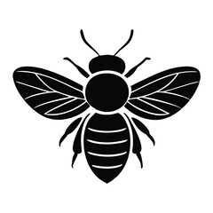 Bee silhouette isolated on a white background