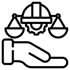 Labour law icon for labour day, website, application, printing, document, poster design, etc