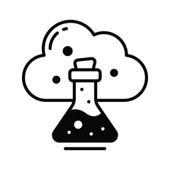 Latest glyph style icon showing cloud experiment