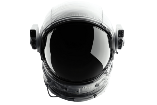 A lone astronaut's helmet reflects the vastness of space during a silent cosmic journey