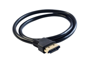 High-quality black HDMI cable laid out on a clean background for seamless connectivity options