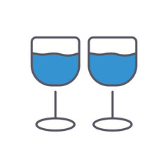 GLASSES DRINK vector icon stock illustration