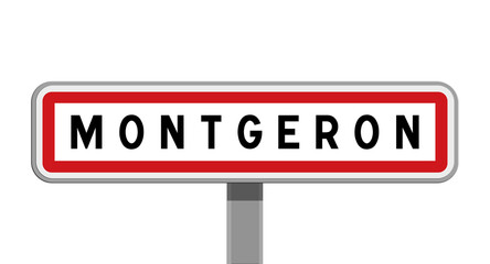 Obraz premium Panneau sur poteau central de Montgeron, Essonne, Île-de-France