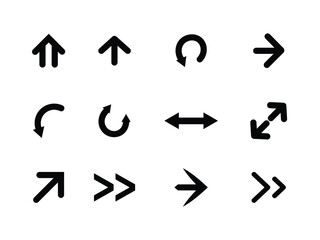 Modern Arrow icon set isolated on white background