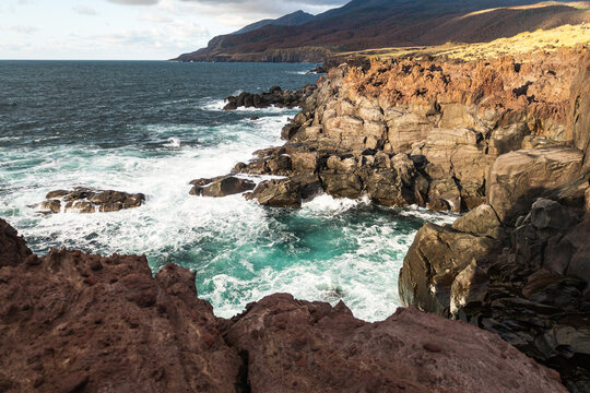 Volcanic plateau Yankito on Iturup Island. Kuril Islands