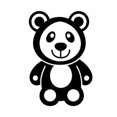 Fototapeta premium Cartoon teddy bear illustration with heart, soft brown fur, and cute design, perfect for children, love, and Valentine's gifts