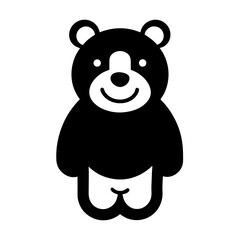 Fototapeta premium Cartoon teddy bear illustration with heart, soft brown fur, and cute design, perfect for children, love, and Valentine's gifts