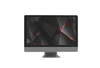 computer monitor front view without shadow 3d render