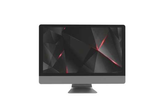computer monitor front view without shadow 3d render