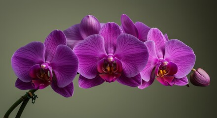 Obraz premium Velvet Orchids, Dusklight Bloom AI Generated