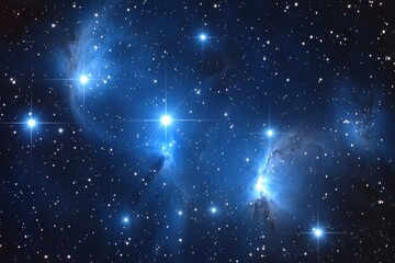 Captivating cosmic vista of blue nebula and bright stars in deep space astronomy exploration and celestial wonder galaxy background