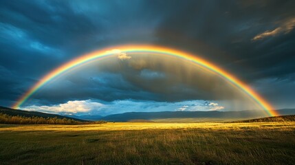 Obraz premium A stunning rainbow after a storm.