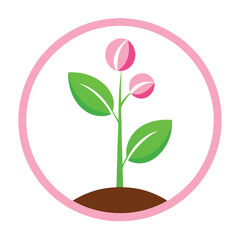 vector coffee seed bean sprout plant growth logo