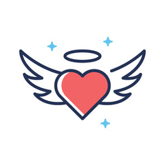 Fototapeta premium Creatively designed line icon of angel love wings