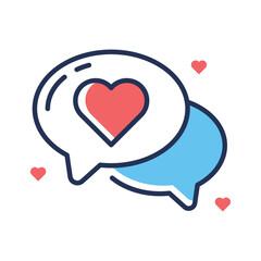 Catch a sight of this trendy outline icon of romantic chat