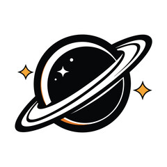vector planetn saturn logo vector illustration © Miraz