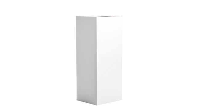 A simple white rectangular prism on a transparent background - Powered by Adobe