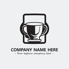 Cup illustration black and white for logo company vector image

