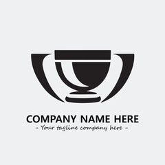 Cup illustration black and white for logo company vector image
