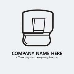 Cup illustration black and white for logo company vector image
