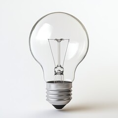 Transparent lightbulb on plain background
