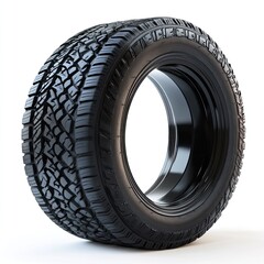 Black tire isolated on white