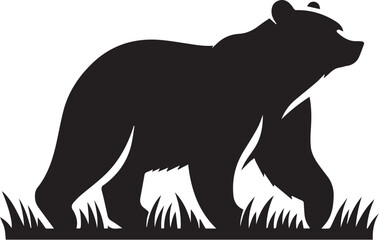 Bear bear silhouette flat vector icon
