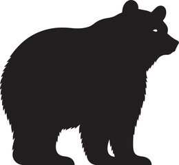 Obraz premium Bear bear silhouette flat vector icon