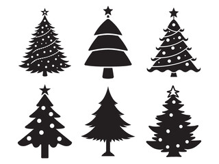 Christmas Tree Vector Set Festive Holiday Collection