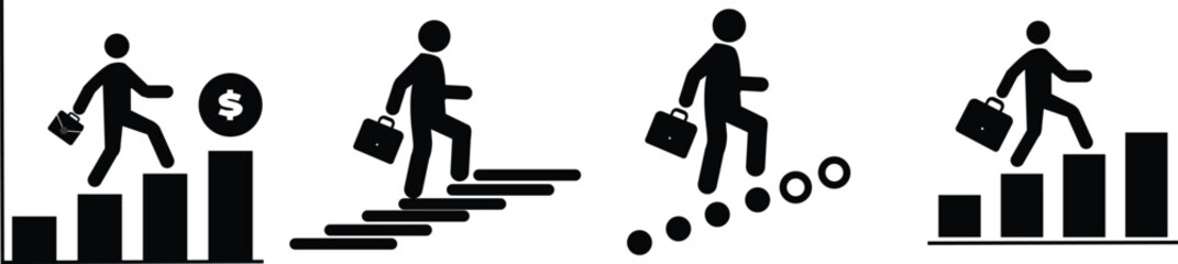 carreer graph icon set